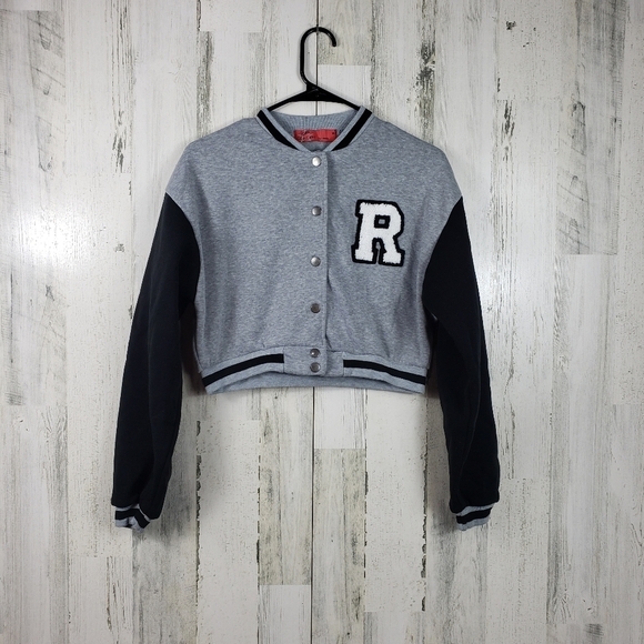 Roma concept by rosee gray and black R logo crop jacket women's size medium - Picture 10 of 10